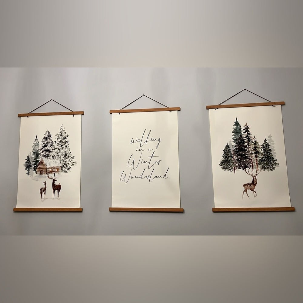 Wall Winter Canvas Set of 3 (Does NOT include the hangers.)